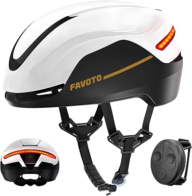 Rennradhelm Herren mit Blinker Rücklicht Fernbedienung, Schwarz-Weiß