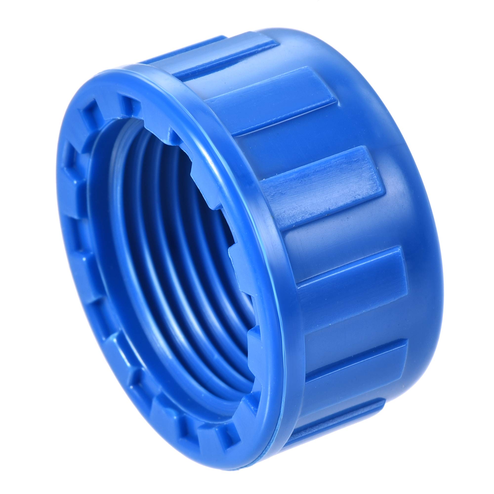 sourcing map 3/4PT Pipe Fitting Cap, PVC Round Female Thread Hose Connector, for Garden and Outdoor Water Pipes End, Blue 10Pcs
