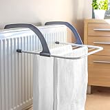 Rainberg 5 Bar Radiator Clothes Airer Rack, Foldable Adjustable Arms view 2