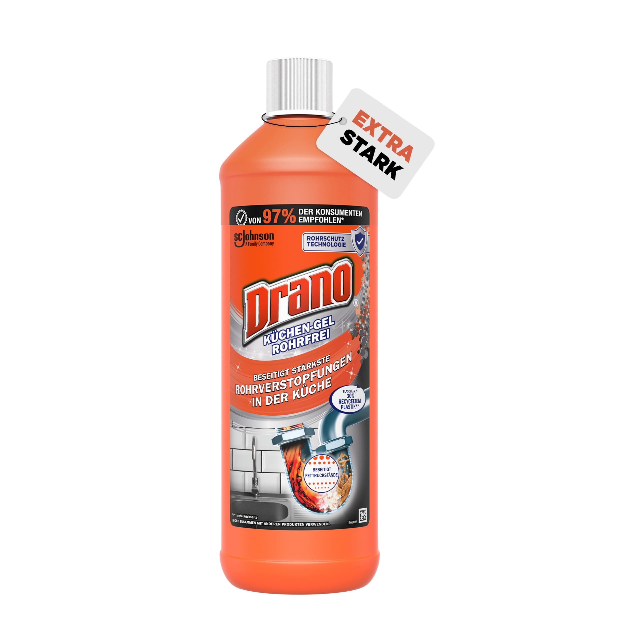 Drano Küchen-Gel, Abflussreiniger, Rohrreiniger für die Küche, 1000 ml