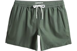 maamgic Mens Boys 80s 90s Vintage 4 Way Stretch Swim Trunks with Mesh Lining Quick Dry Swim Suits Board Shorts