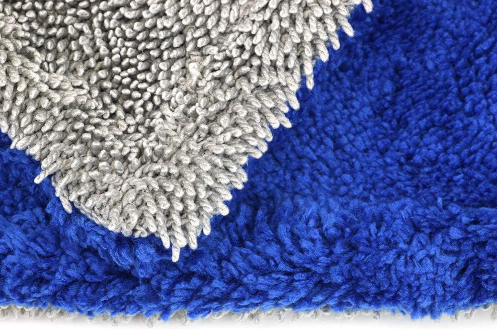 [Amphibian] Car, Truck, SUV Drying Towel | Great for Rinseless Wash | Dual Twist/Plush Weave Dries Streak Free (Blue/Gray, Original (20"x30")): Automotive