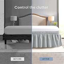 FreshCulture Queen Bed Skirt, Elastic Wrap Around