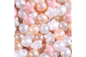 REALHAHA Ball Pit Balls Play Balls for Babies, Small Balls Stars for Kids Playpen Plastic Balls for Babies Ball Pool Puppy Playballs