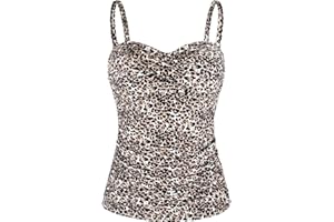 Ocean Blues Women's Strapless Bandeau Swimsuit Top Ruched Tummy Control Tankini Top Only