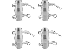 OTTFF 4 Pack Aluminum Double Ended Conical Coupler with Clips Pin, DJ Stage Truss Clamp - Fit F34 F33