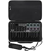 Case for M-VAVE 25 Key USB MIDI Keyboard Controller - Travel Protective Carrying Storage Bag (Black)
