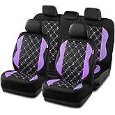 Road Comforts Seat Covers, Premium Leather Car Seat Covers Full Set for Women Girls,Airbag Compatible, Automotive Seat Covers Universal Fit Most Cars,Vans,Truck,SUV