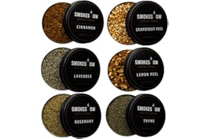 SMOKESHOW COCKTAIL SMOKER Wood Chips for Cocktail Smoker 4 oz tins. Cinnamon, Thyme, Rosemary, Lemon Peel, Grapefruit Peel and Lavender (6-Pack All Herbs & Spices)