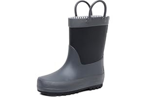 RAINANGEL Toddler Rain Boots with Easy-On Handles, Waterproof, Premium Natural Rubber, Lightweight, Flexible with Traction for Kids