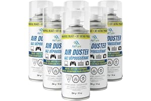 Compressed Air Duster Can (6-Pack), No CFC, Powerful Spray for Cleaning Electronics, Computers, Keyboards, Cameras, Office Eq