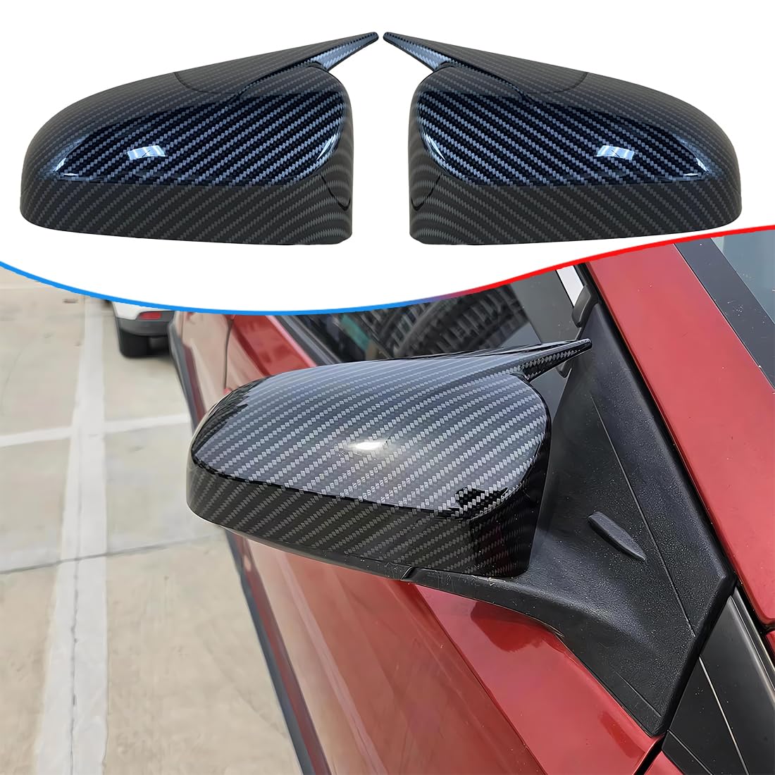 Photo 1 of MUXEE Side Mirror Covers, for Toyota Camry 2012 2013 2014 2015 2016 2017 2PCS Turn Signal housing Cover Accessories-Carbon Fiber.