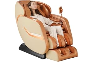 MEROUS 4D Zero Gravity Massage Chair Recliner, Easy Control SL-Track Shiatsu Massage Chair Full Body with AI Control,Body Scan,Waist Heating,Bluetooth,Foot Rollers,32 Airbags&Extended Footrest (Gold)