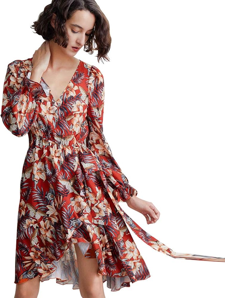 long sleeve flowy midi dress