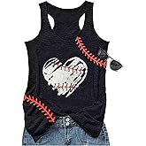 Baseball Mom Tank Tops for Women Funny Baseball Workout Tank Summer Sleeveless Mother's Day Tee Shirts Tops