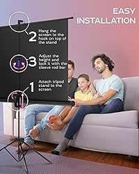 Projector Screen with Stand 60 inch - Indoor and