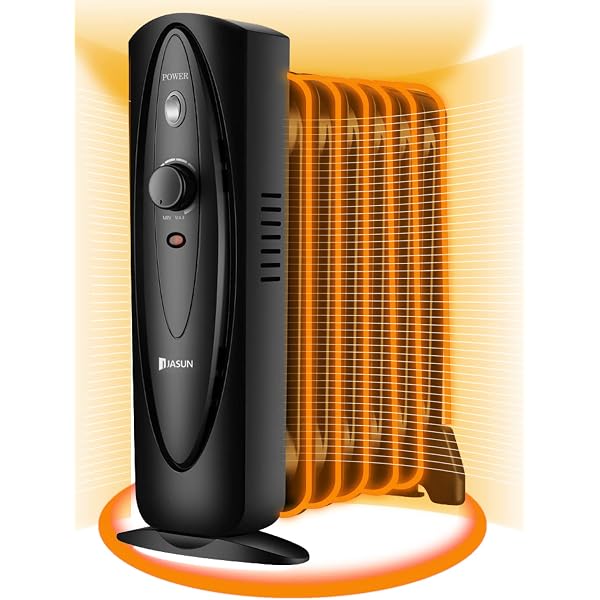 Amazon.com: Mini Oil Filled Space Heater, JASUN Electric Radiator Heater  with Adjustable Temperature, 700W Powerful Heating for Bedroom, Office,  Living Room, Black : Home u0026 Kitchen