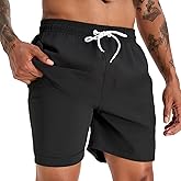 zeetoo Mens Swim Trunks with Compression Liner 5.5" Inseam Shorts Bathing Suit Quick Dry Swimsuit