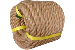 YUZENET Twisted Manila Rope Jute Rope (3/4 in x 50 ft) Natural Thick Hemp Rope for Crafts, Railings, Hammock, Decorating