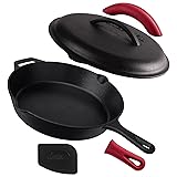 Cuisinel Cast Iron Skillet with Lid - 12"-inch