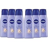 NIVEA Shea Nourish Body Lotion for Dry Skin with Hyaluronic Acid, Shea Butter and Deep Nourishing Serum, 48-Hour Body Moisturizer, 2.5 Fl Oz Bottle, Pack of 6