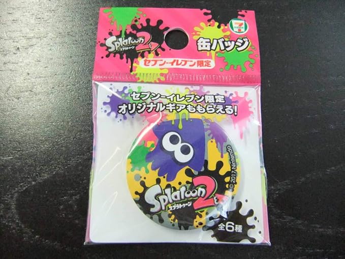 Amazon セブンイレブン スプラトゥーン2 缶バッジ イカ ブルー バッジ ホビー