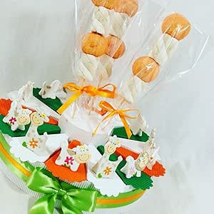 Tarta bombonera de colores con animales de la sabana y de la granja