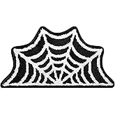 Moutina Spider Web Bath Mat 16x30 Inch Black, Soft and Absorbent Tufted Gothic Halloween Bathroom Rug Non Slip Washable, Gothic Bathroom Decor Rug Holiday Decorations