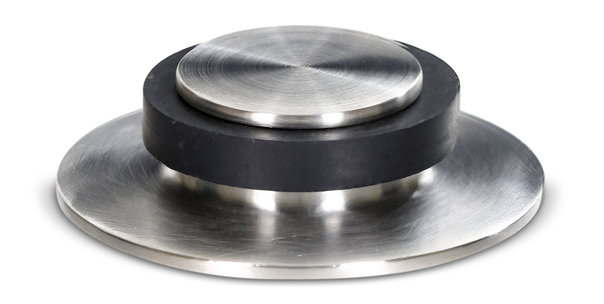 Stoppwerk Door Stop Stainless Steel Buffer - Strong Floor Mounted Stopper - Spacer for Floor Attachment - Ø 5.3cm Height: 1.4cm