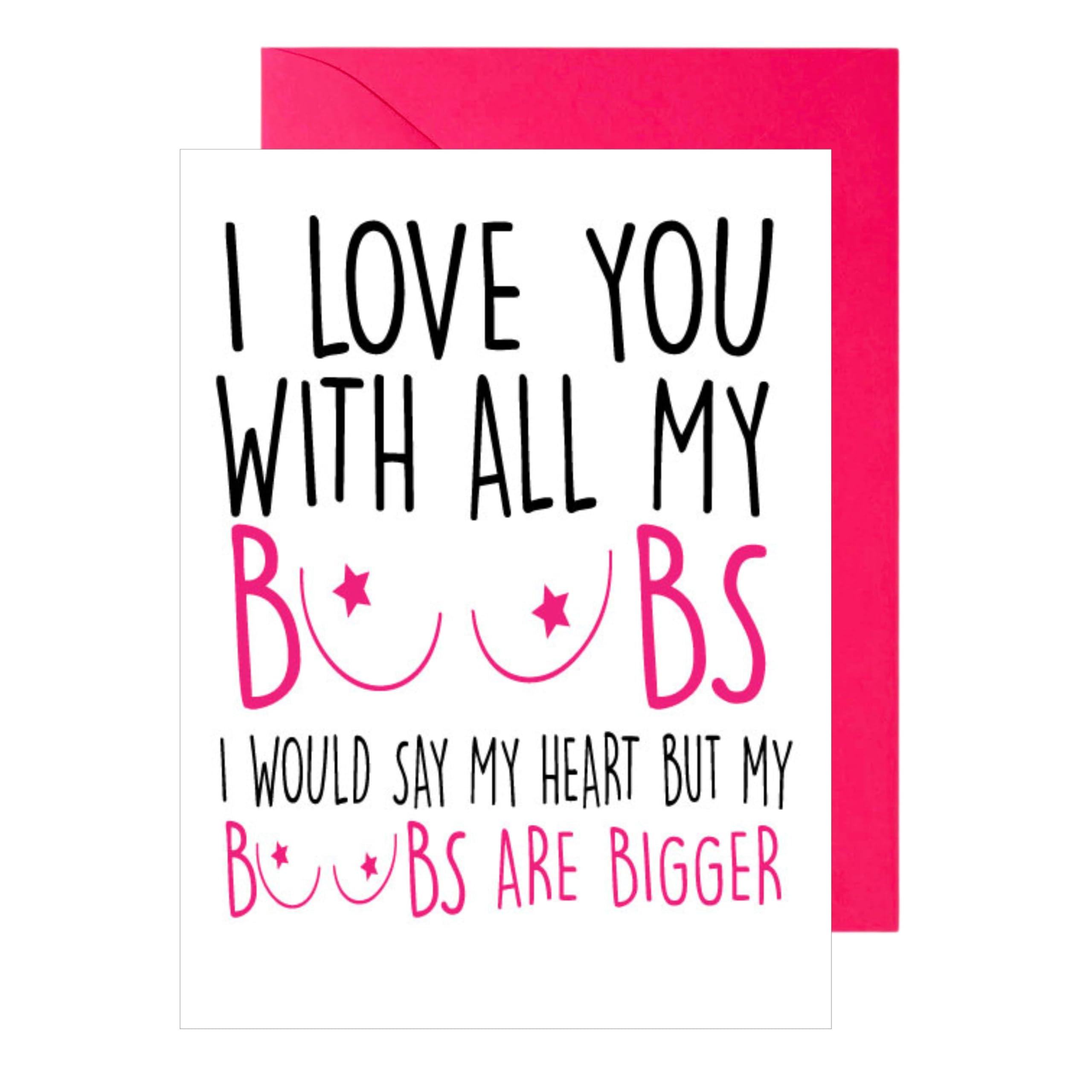 Funny Valentine's Day Card Anniversary For Husband Boyfriend Partner – Boobs C198