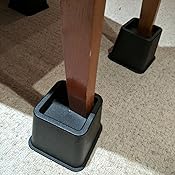 [8 Piece (4 High and 4 Short)] Premium Adjustable Furniture Risers ...