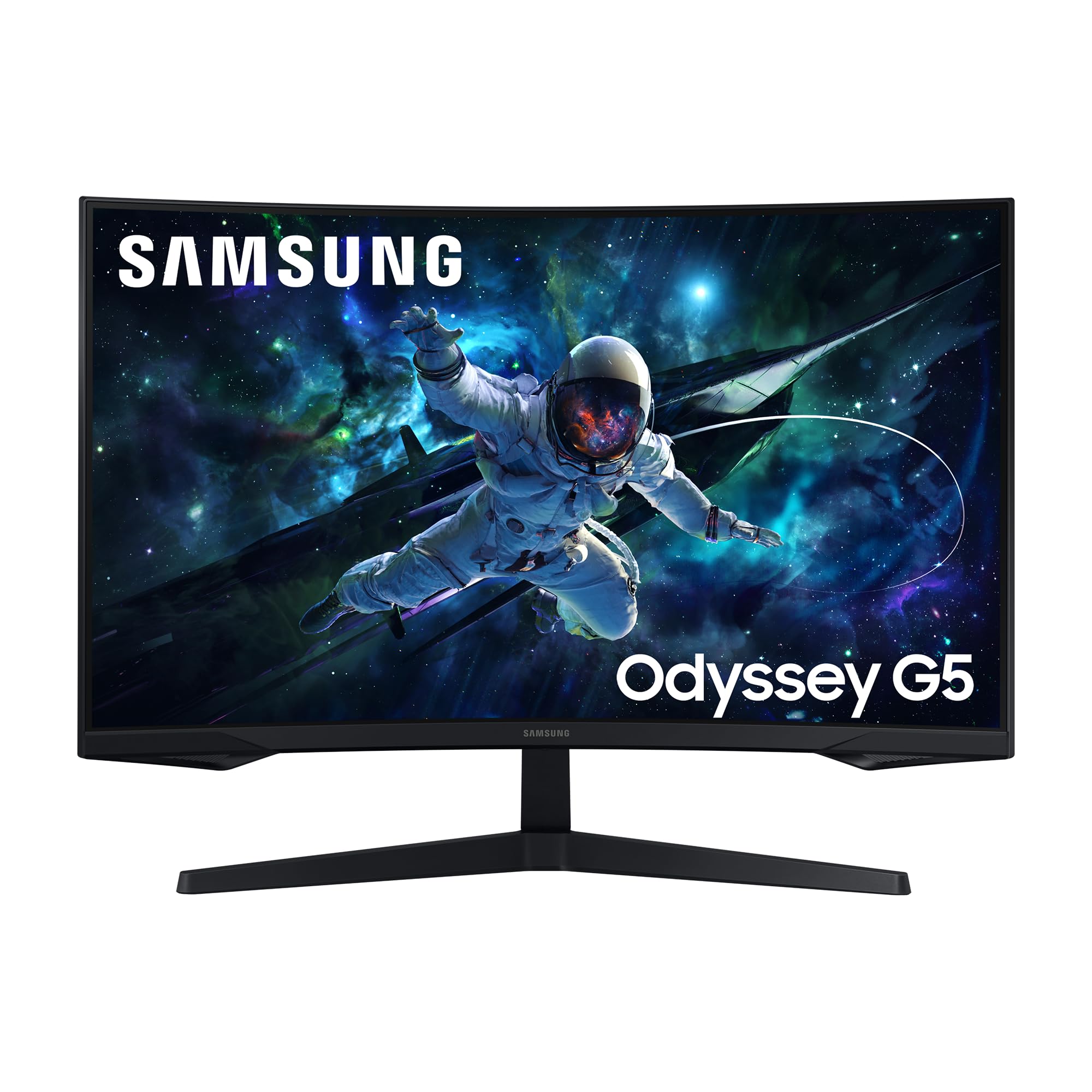 Samsung Odyssey G55C Curved Gaming Monitor 32 Zoll, Bildschirm mit VA-Panel, 2.560 x 1.440 Pixel, 1.000R Radius, HDR10, AMD FreeSync, 165 Hz, Reaktionszeit 1 ms (MPRT), LS32CG554EUXEN
