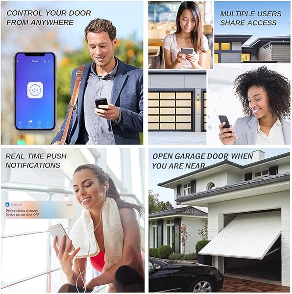 Newgoal WiFi Smart Home Garage Door Opener Control remoto inalmbrico de voz con aplicacin eWelink compatible con Alexa Google Home Nest e IFTTT