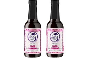 Big Tree Farms Organic Coco Aminos - Liquid Coconut Aminos, Soy-Free Sauce, Low Sodium, Soy Alternative, Gluten Free, Kosher, Warmly Umami, Marinade & Sauce, Non-GMO - Original, 10 Fl Oz (Pack of 2)