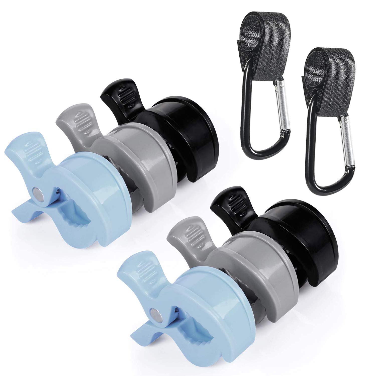 Pram Clips Stroller Hooks, Elegear 6 Pack AntiSkid Plastic Pegs Clips