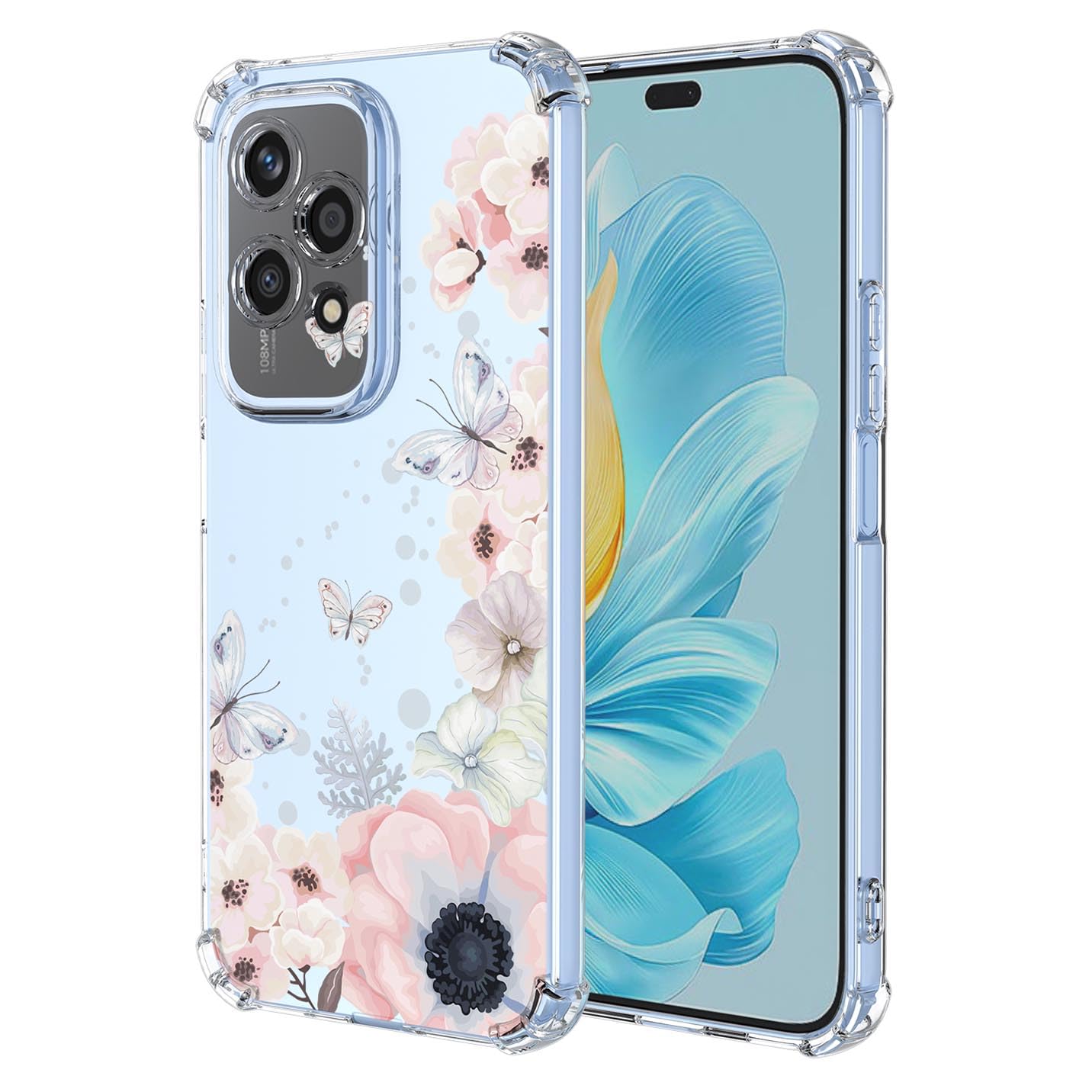 BORYA Case for Honor 200 Lite 5G, Shockproof TPU Bumper Clear Ultra Thin Soft Silky Premium Silicone Cover with Cute Elegant Simple Pattern, A48 โ image 1
