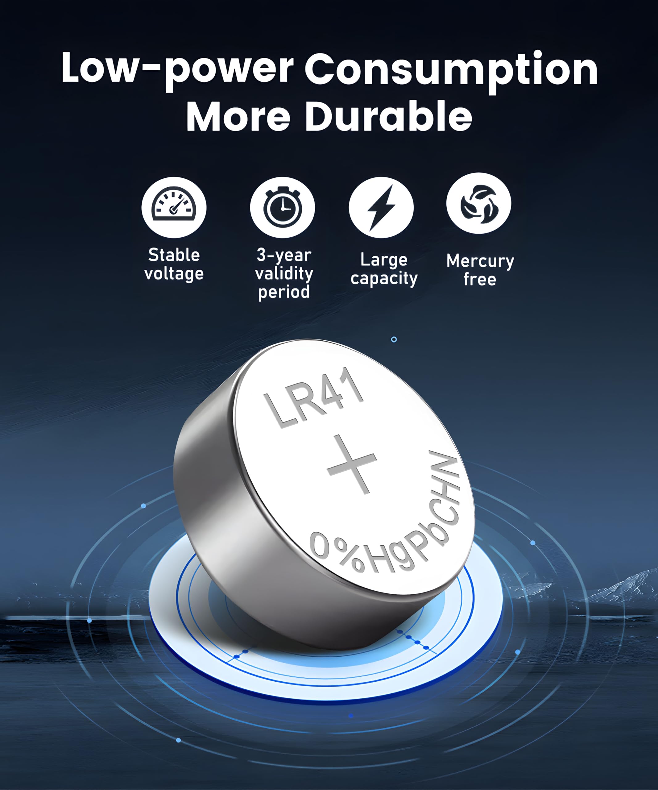 YKM LR41 Button Batteries AG3 L736f L736c L736 392 192 1.5V Alkaline Batteries for Thermometer Watch Battery 10 Pack