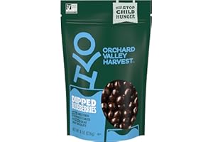 Orchard Valley Harvest Dark Chocolate Dipped Blueberries, Made With Real Sweetened Blueberries, Gluten Free, Non-GMO, Stand Up Bag, 8 oz (Pack of 1), On-The-Go Snack For The Whole Family