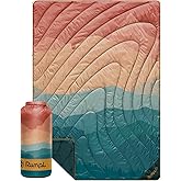 Rumpl Original Puffy Blanket - Warm, Water-Resistant Camping Blanket with 100% Recycled Synthetic Insulation, 52"x75", Original Puffy V2, Rocky Mountain Sunset Fade