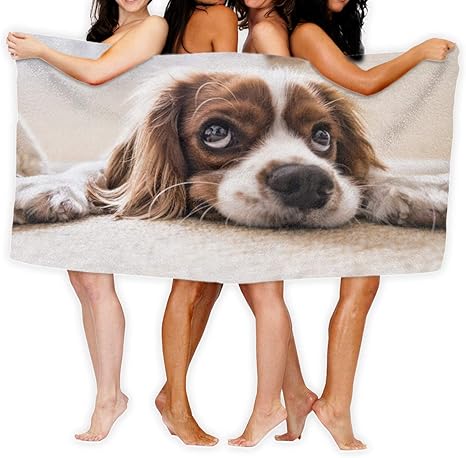Amazon 悲しい犬の床で待っているバスタオル用バスタオルビーチタオル130x80 Cm ソフトでクイックドライ バスタオル ホーム キッチン オンライン通販