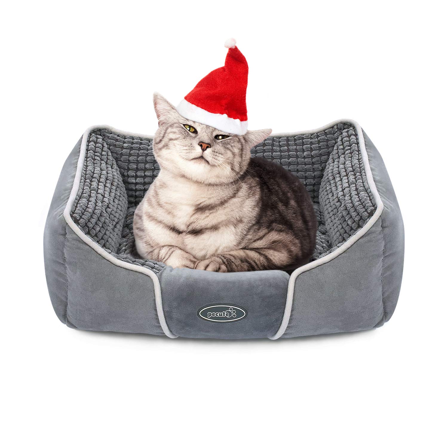 Cuccia Letto per Cani Piccoli Gatti Peluche Ultra-Morbido Rettangolare Lavabile in Lavatrice (S)