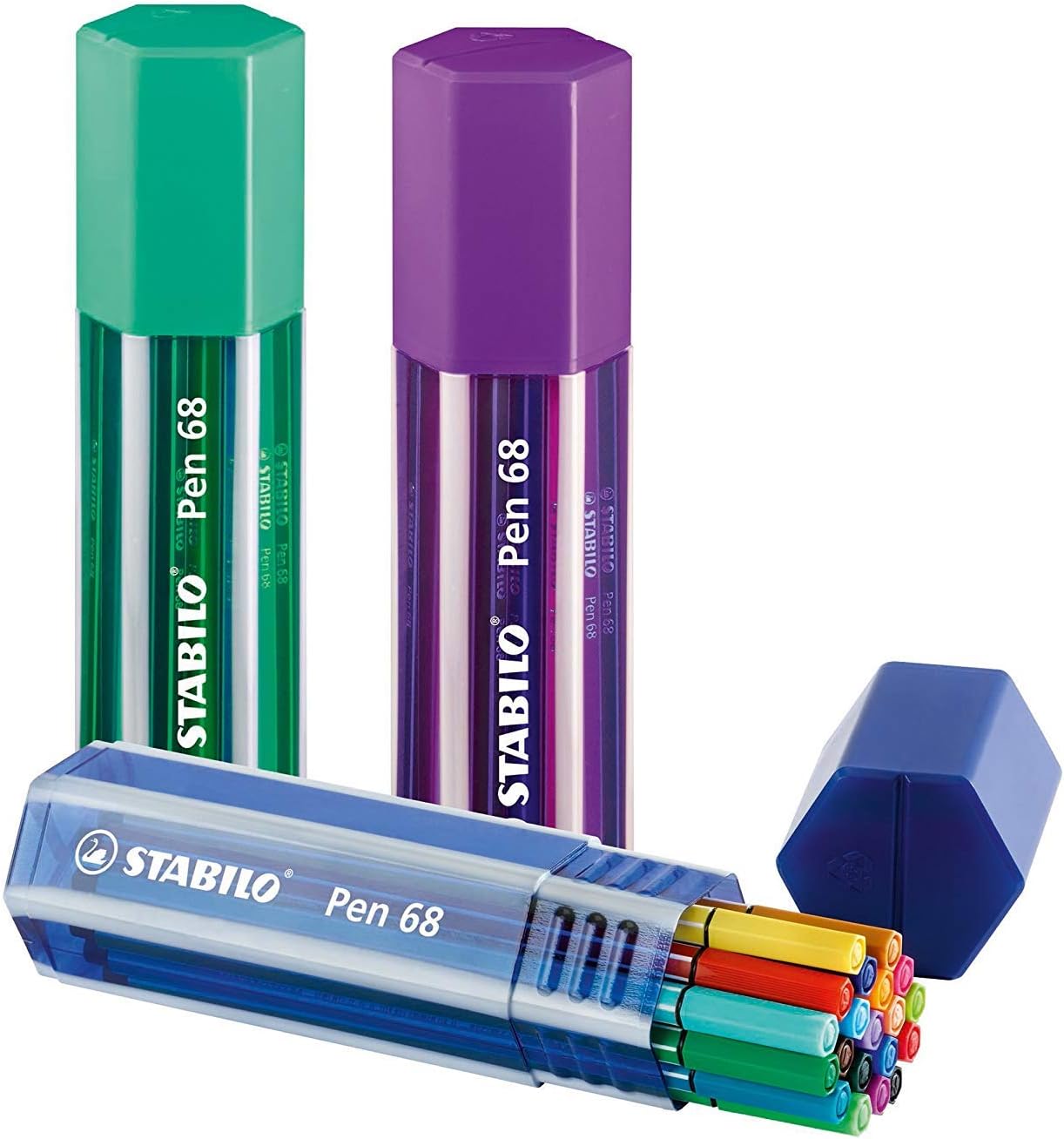 Premium-Filzstift - STABILO Pen 68 – 20er Big Pen Box zufällig in einer der 3 Farben - mit 20 verschiedenen Farben