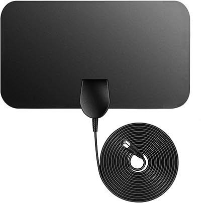 woeita Firmrock TV Aerial 50 Miles Digital Ultra Thin HDTV DVB-T2 12 ft Cable