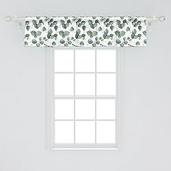 Ambesonne Leaf Window Valance, Watercolor Style