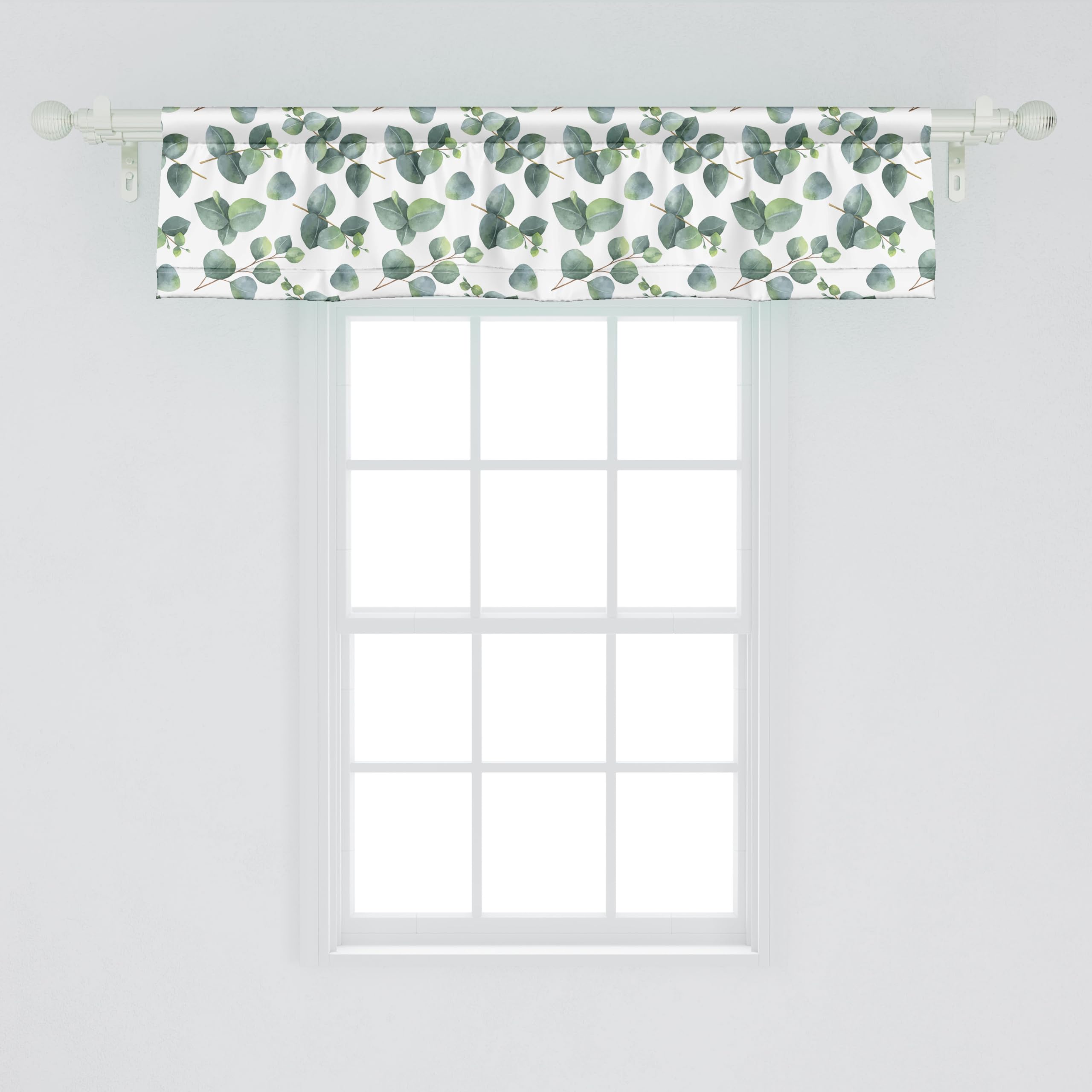 Ambesonne Leaf Window Valance, Watercolor Style