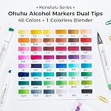 Ohuhu 48-Color Alcohol Markers Brush & Chisel Tip Dual Tip Set AP Certified view 5