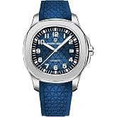 TYBERLEY Pagani Design Elegant Men's Automatic Mechanical Watch Octagonal Stainless Steel Case Japanese 8215 Movement Fluororubber Strap Waterproof Casual Sport Watch Date