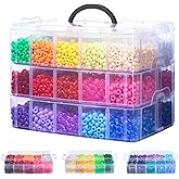 Umikk 10,000 Pcs Pony Beads, 30 Assorted Colored Beads for Bracelets Making Hair Braiding Kandi Friendship Bracelet Bead for Craft Jewelry Making Valentine's Day Romantic Gifts Christmas Gifts (Boxed)