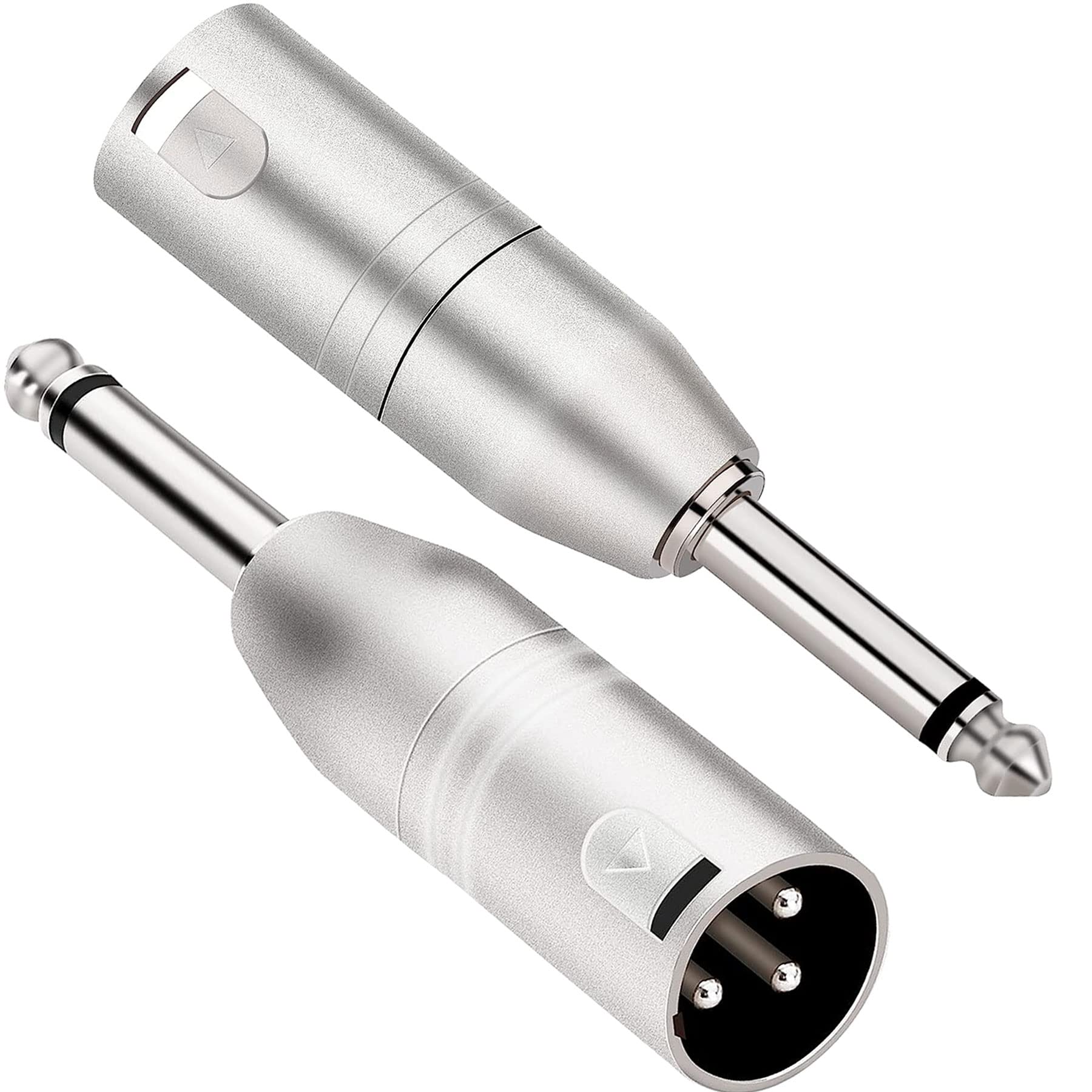 JOMLEY 6.35mm TS Mono to XLR Male Adapter, Quarter Inch TS Mono Male to Male XLR Converter Audio Micphone Adapter - 2 Pack — image 1