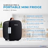 Subcold Pro4 Luxury Mini Fridge 4L 6 Cans USB AC Power Black New view 2